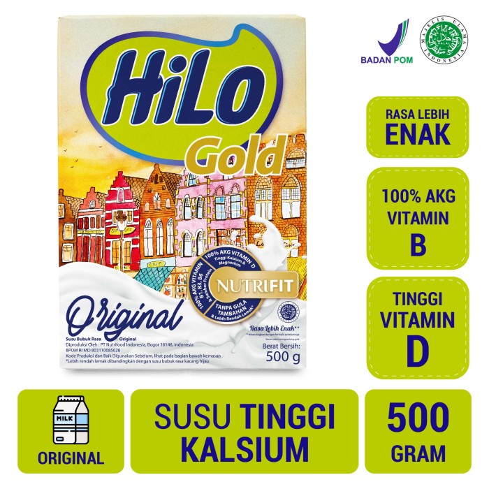 

[ COD ] HiLo Gold Original (Plain) 500gr - Susu Tinggi Kalsium
