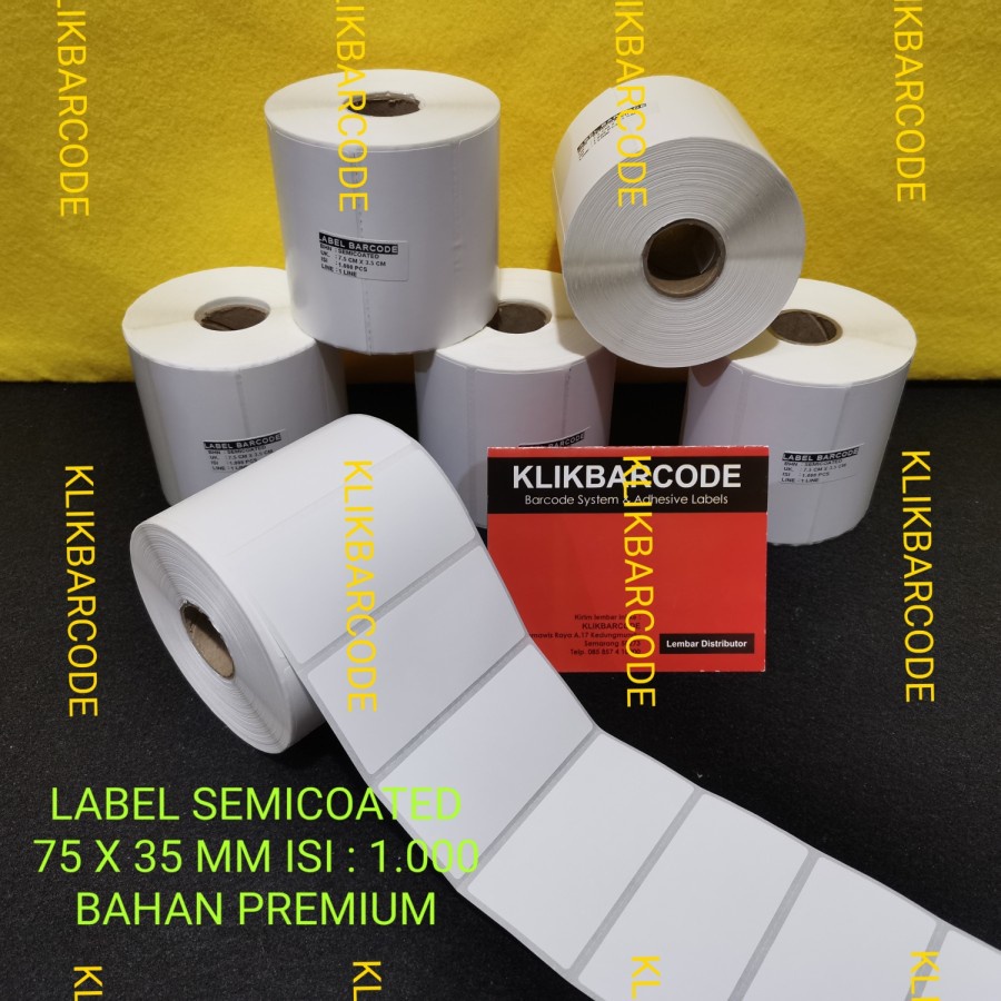 

MURAH STICKER BARCODE 75 X 35MM STIKER LABEL 75X35MM 75 X 35 SEMICOAT 1000 MURAH