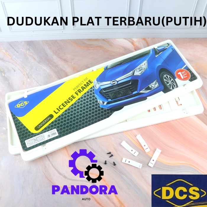 COVER TATAKAN / DUDUKAN PLAT NOMOR MOBIL PUTIH TERBARU STANDART DCS