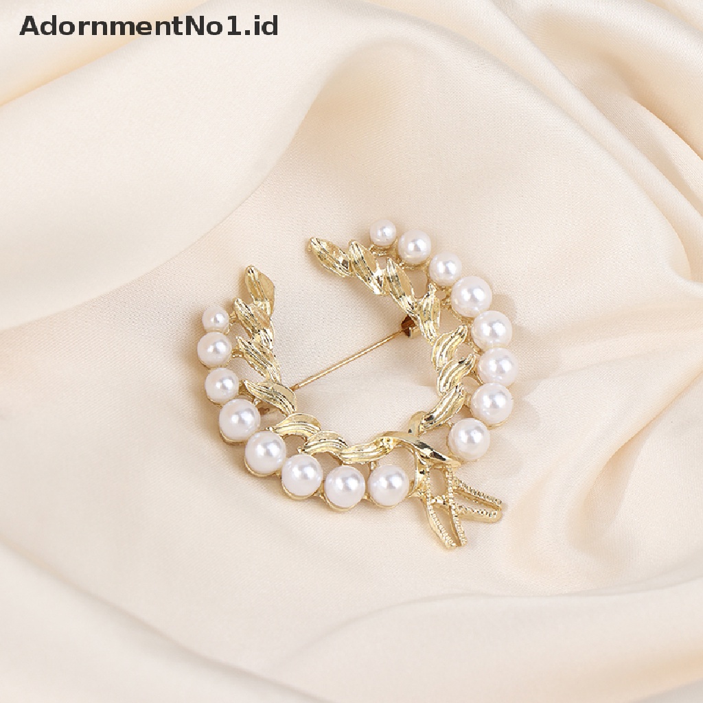 [AdornmentNo1] Trendi Gesper Vintage Mutiara Gandum Bros Perempuan Pinggang Ditarik Pin Mencegah Lemari Rusak Gesper Pin Perhiasan Hadiah [ID]