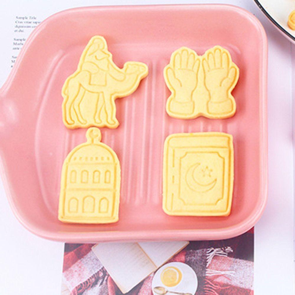 Solighter 6pcs/set Alat Kue Eid Mubarak Cetakan Kue Islam Muslim Festival Cookie Cutter