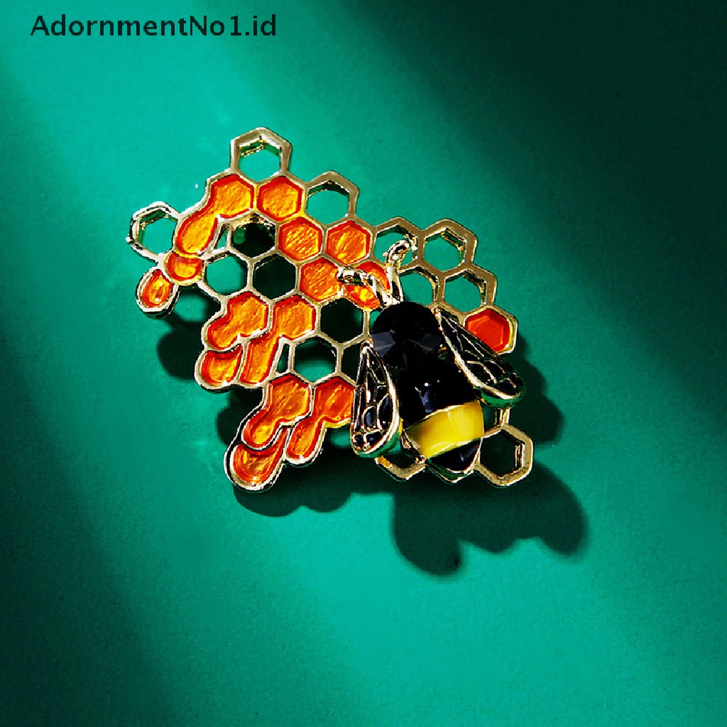 [AdornmentNo1] Enamel Lebah Sarang Lebah Bros Pakaian Pesta Pernikahan Brooch Pin Perhiasan Hadiah [ID]