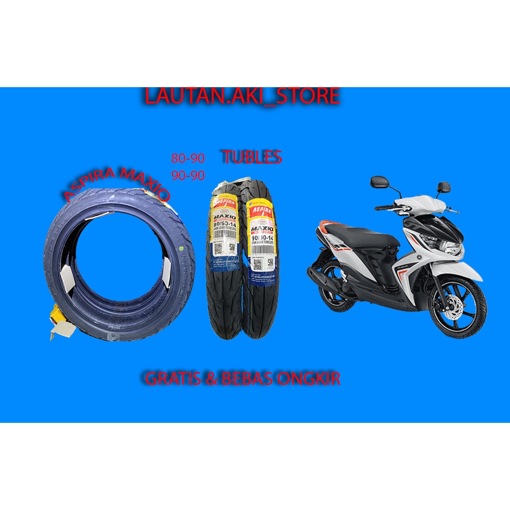 Ban motor mio SOUL GT 125 sepasang aspira maxio SPR 38 TL 80 / 90 -14 90/90-14 TUBLESS untuk matik B