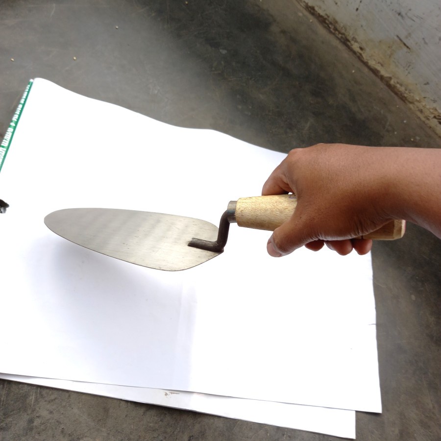 Sendok Baja/Cetok Semen Oval Panjang Tukang Wagimin Mayang super