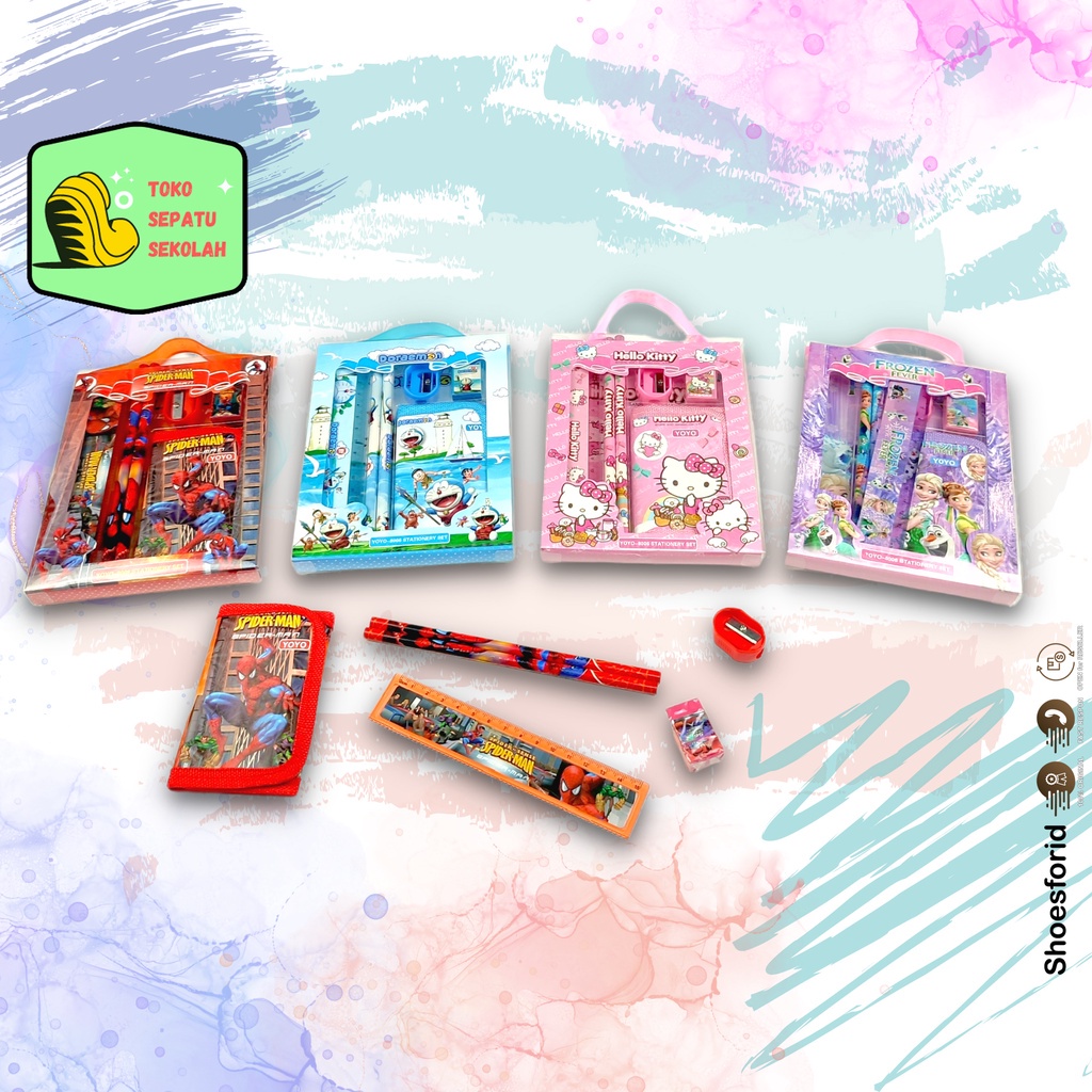 SFK Stationery Set 6in1+DOMPET // set Alat tulis karakter