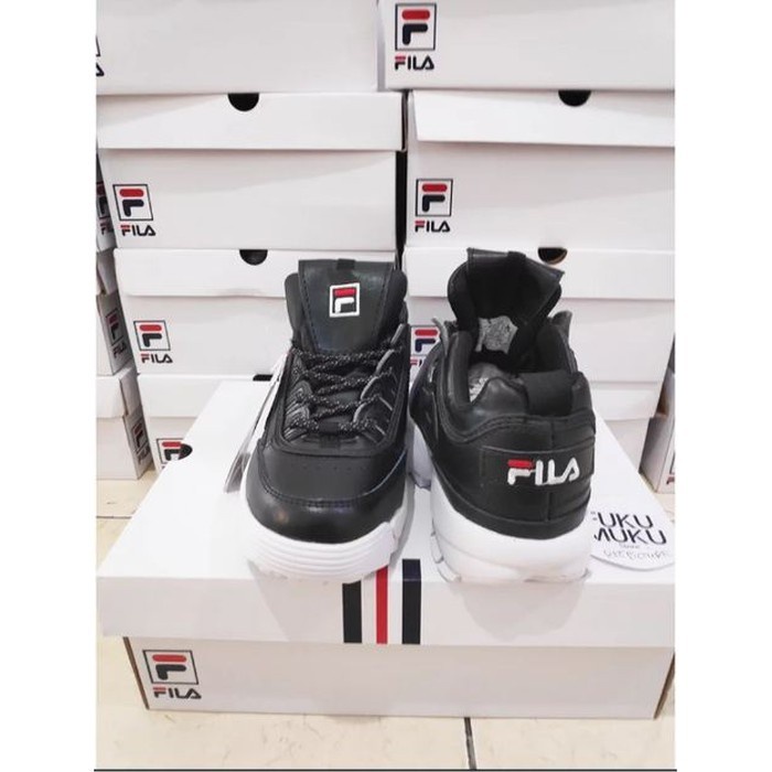 Sepatu Sneakers Wanita Disruptor 2 Hitam Putih Korea Import