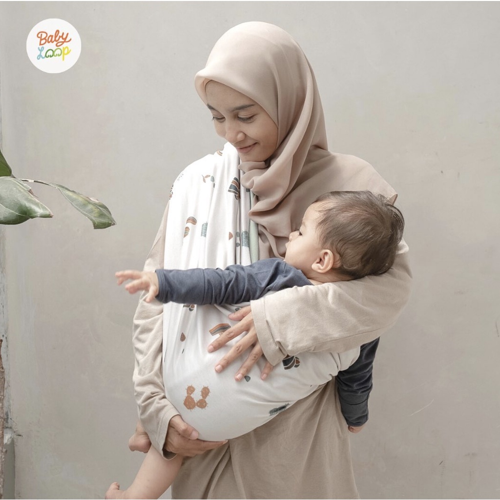 BabyLoop Geos - Gendongan Kaos 2in1 Bayi - Baby Loop Kaos Instan Katun Bambu Adem Kain Cukin Gendong Baby Carrier