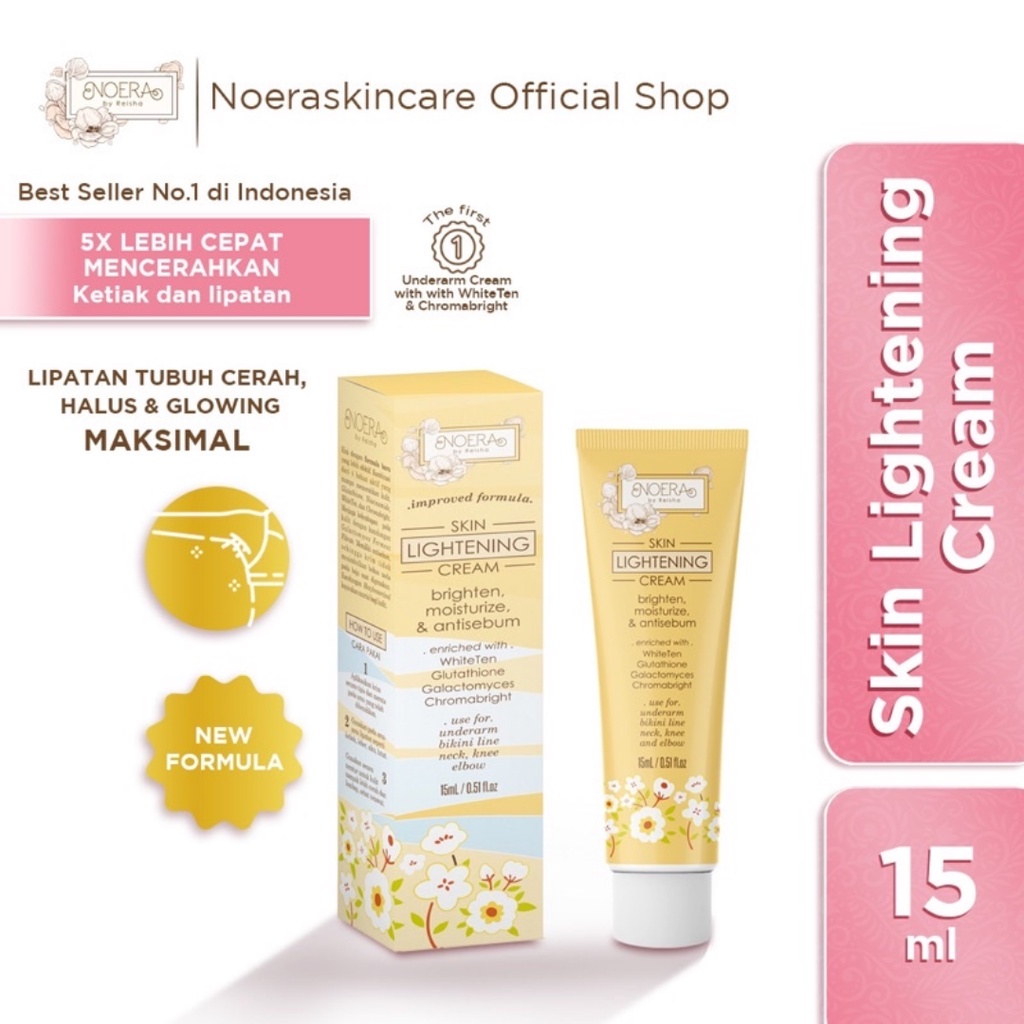 [ FREE GIFT ] Noera Skin Lightening Cream 30ml - Cream Pemutih Ketiak BPOM