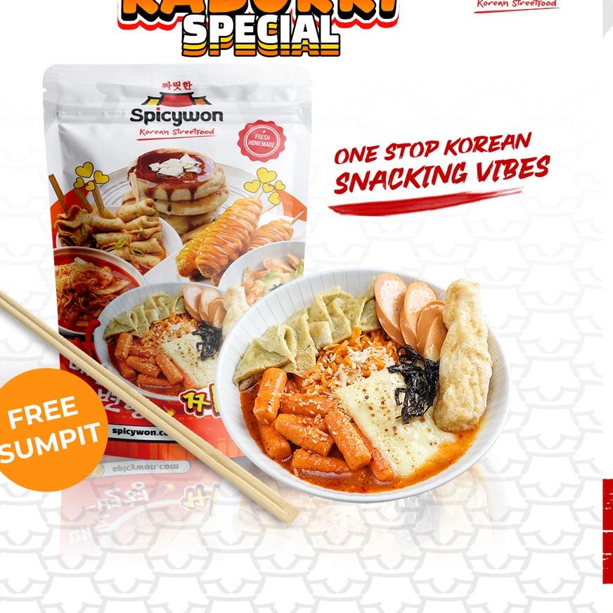 

PROMO HARI INI Spicywon Rabokki Special / Ramyeon Tteokbokki Isi Tteok 10 pcs + Odeng + Keju Mozarella + Cracker + Sosis Halal murah