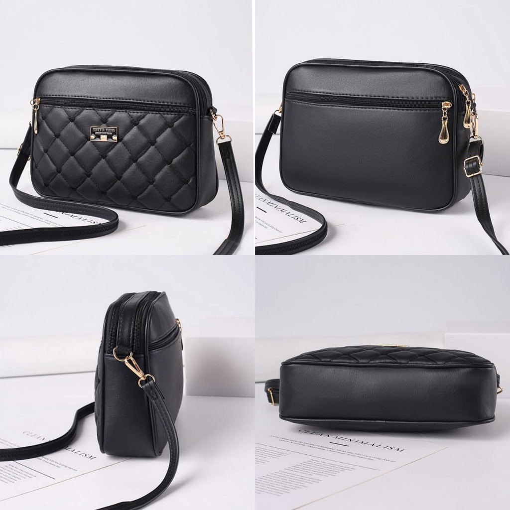 TAS SELEMPANG WANITA KOREA KULIT FOREVER YOUNG MURAH FASHION SLING BAG HITAM BALTIME TA733B5 SIMPLE REMAJA KEKINIAN LUCU BATAM IMPORT CEWEK SHOULDER BAHU BRANDED PREMIUM