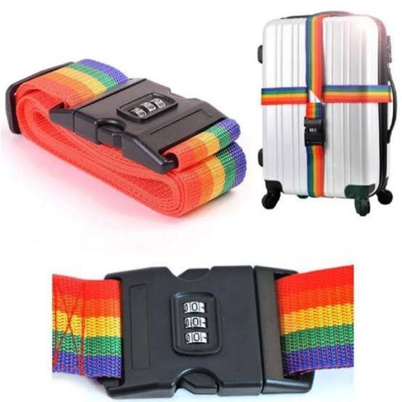 Medan Termurah Luggage strap belt Travel rainbow/Sabuk pengaman koper traveling