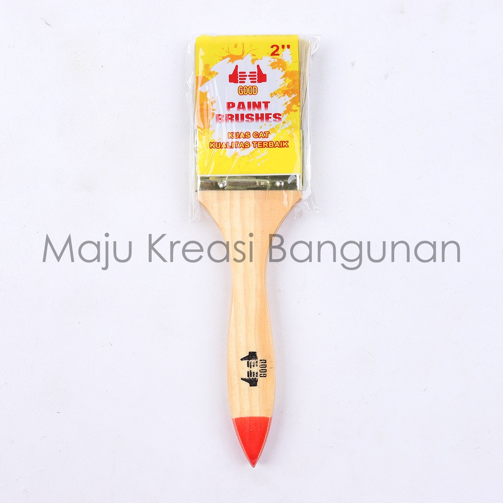 Kuas Cat Merk Good 2&quot; Inch Kayu Paint Brush Tembok Dinding Inci In 2Inch 2Inci 2In Isi 12 Buah