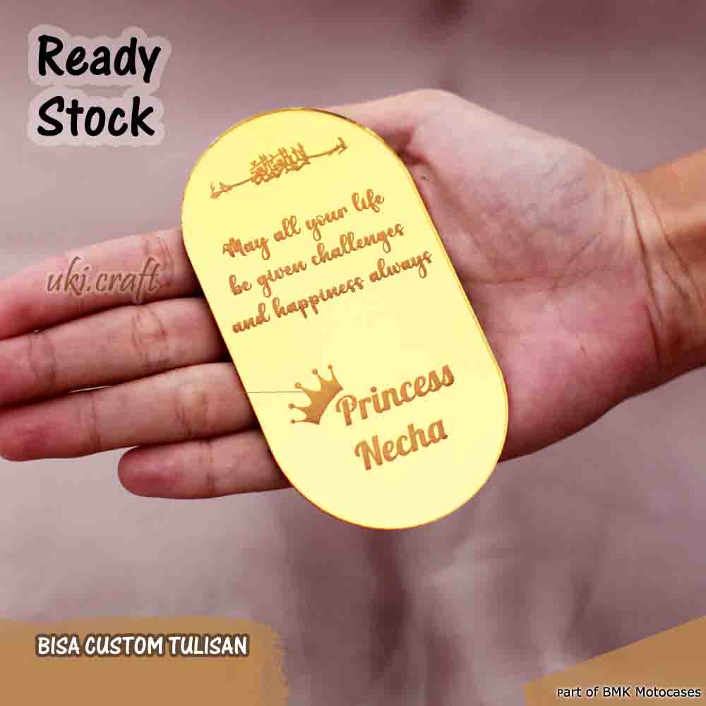 Cutting Oval Grafir Nama Akrilik Mirror Isian Mahar Seserahan Scrapbook
