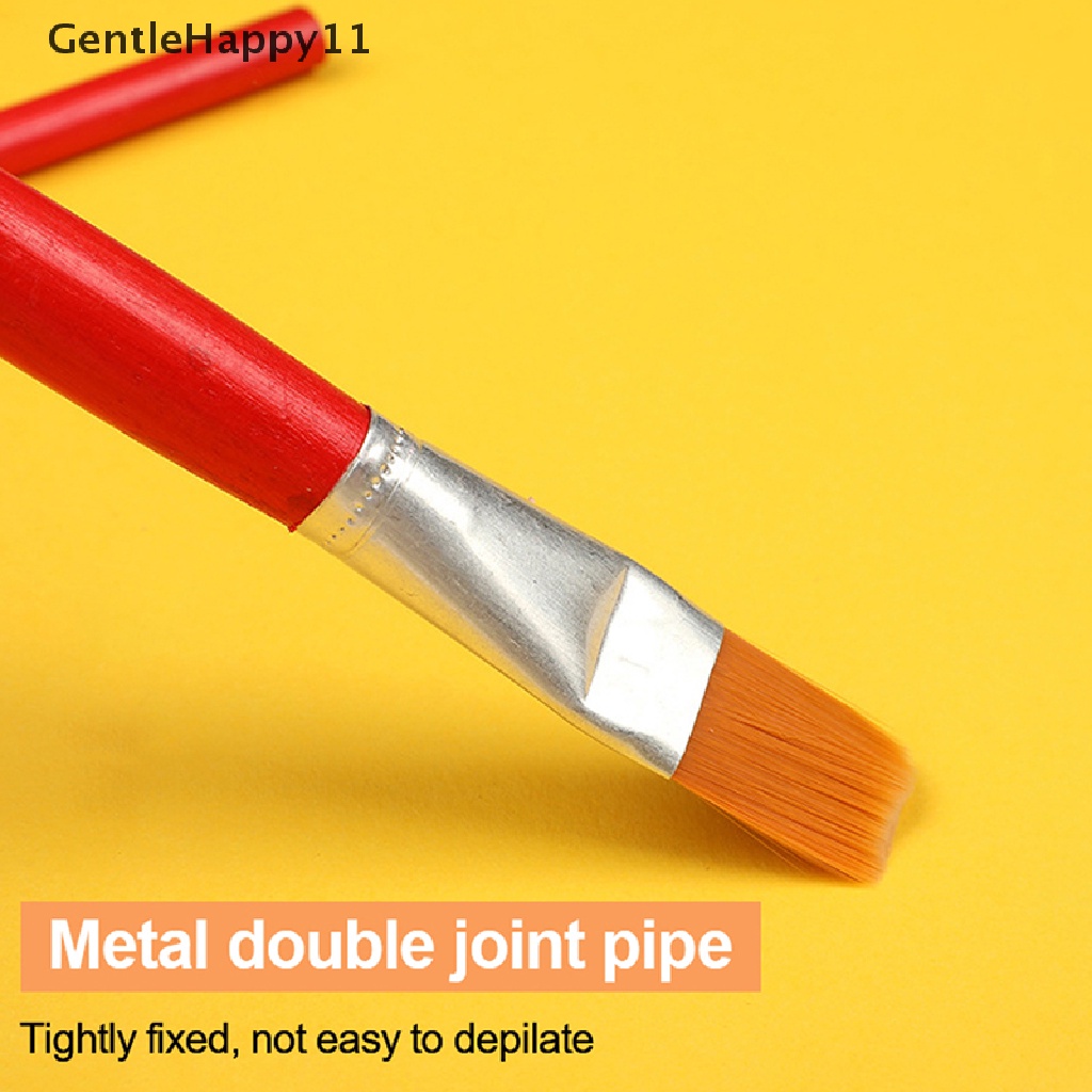 Gentlehappy 1/6 /12pcs Batang Merah Kuas Cat Minyak Nylon Oil Brush Red Rod Gouache Watercolor Row Flat Line Pen Head Paint Industrial Paint Brush Paing Watercolor Brush Artis Art Suppl