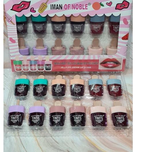 ✧ lip tint IMAN OF NOBLE Ice cream p7039-12 isi 12 pcs murah ♩