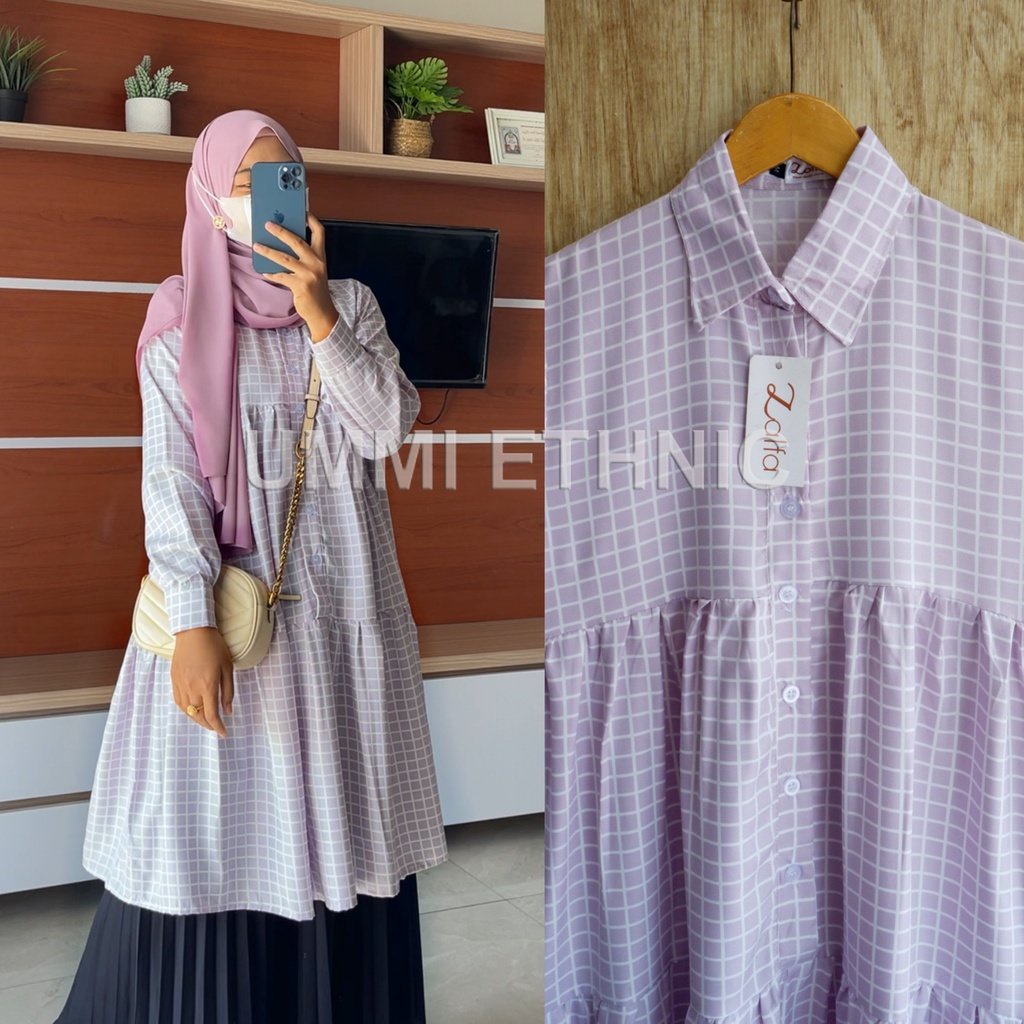 ZalOf - HARFINA TUNIK - tunik motif - tunik square - tunik kotak2 - tunik kekinian