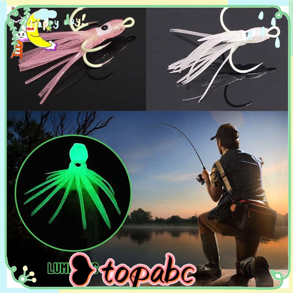Top 4pcs Umpan Gurita Air Asin Portable Fishing Tackle Night light Four Hook Claw Hooks