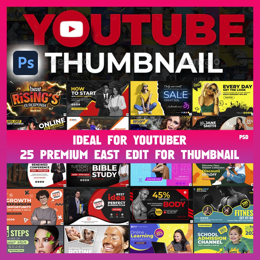 

NS Youtube Thumbnail PSD Templates Collection (25 psd)