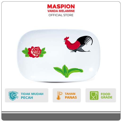 Maspion Vanda Melamin Piring Saji Hawai 9.25 Inch Ayam