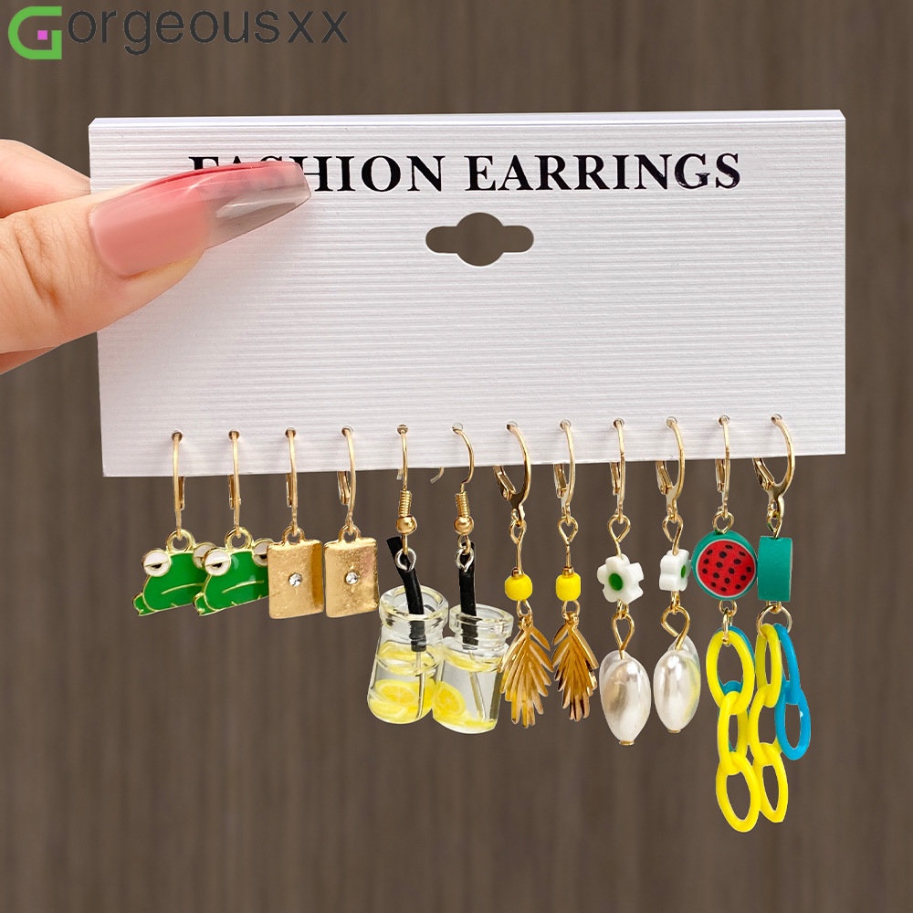 Fashion Anak Yang Indah Baru Jamur Kodok Kupu-Kupu Bebek Resin Anting Tetes Minyak Warna-Warni Akrilik Anting-Anting Untuk Wanita Perempuan