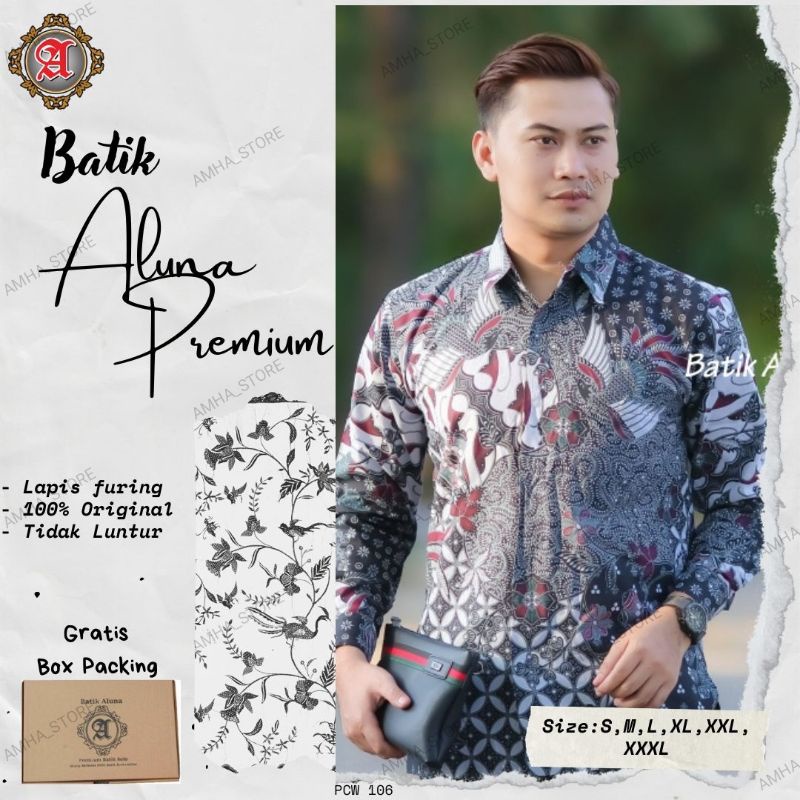 Batik Pria Lengan Panjang Baju Batik Aluna PCW 106