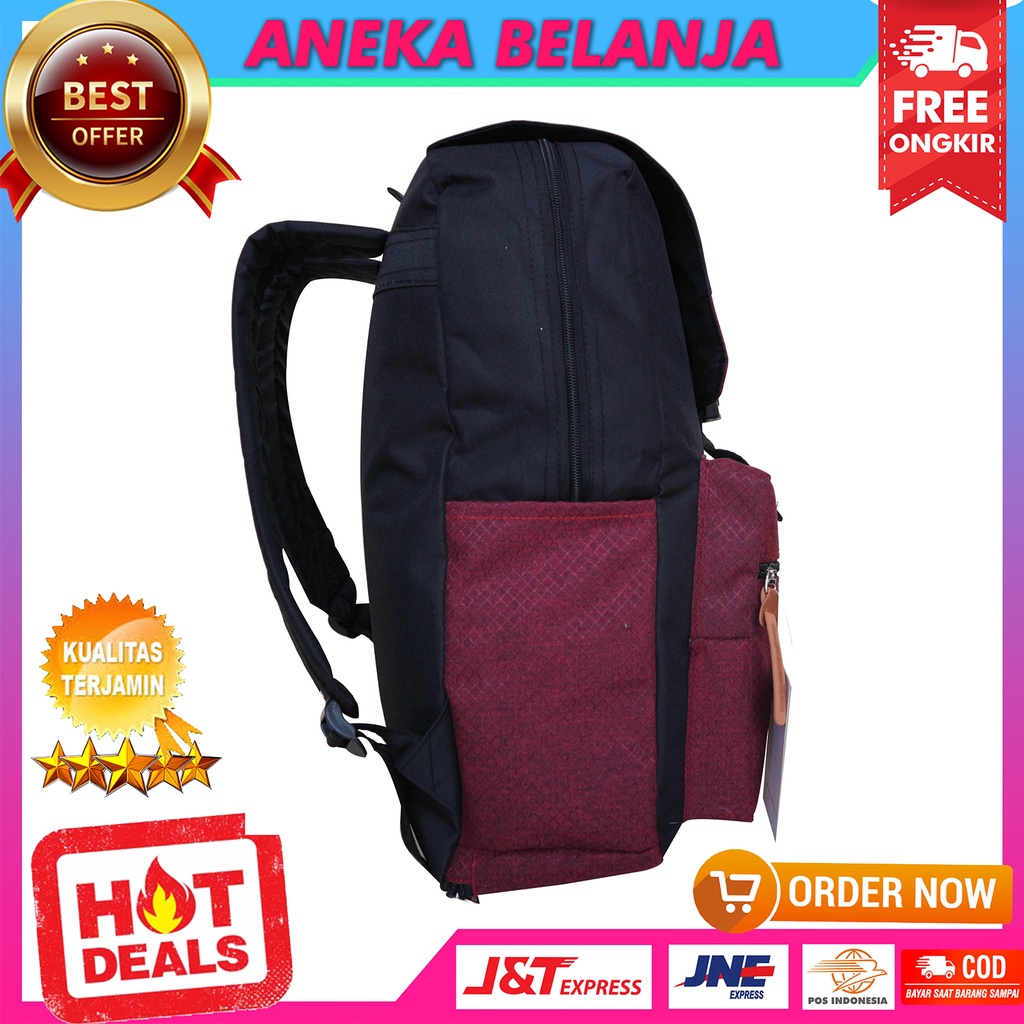 Baru Tas Punggung Pria Sekolah Kuliah Distro Extreme Merah Tua Backpack Pria  Kerja Travelling Camping Free Raincover + Slot laptop Bahan Awet Tebal Harga Termurah Terlaris Berkualitas