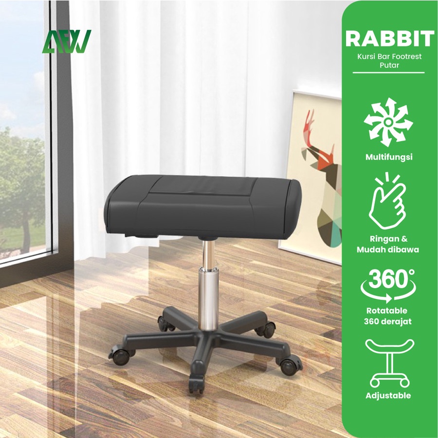 RABBIT Kursi Bar Putar Footrest Tatakan Kaki Multifungsi