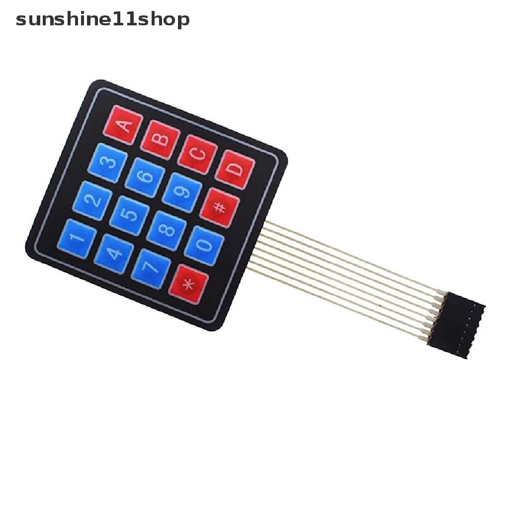 Sho 16tombol Tombol Tombol Tombol Membran Keypad 4 *4 Matrix Array Keyboard Keypad LED Control Panel Pad DIY Kit Untuk Arduino N