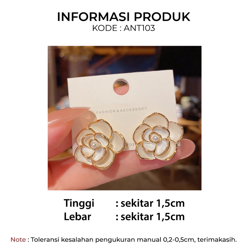 Anting Korea Model Bunga Fashion Aksesoris Hiasan Telinga Perempuan Bahan Alloy ANT103