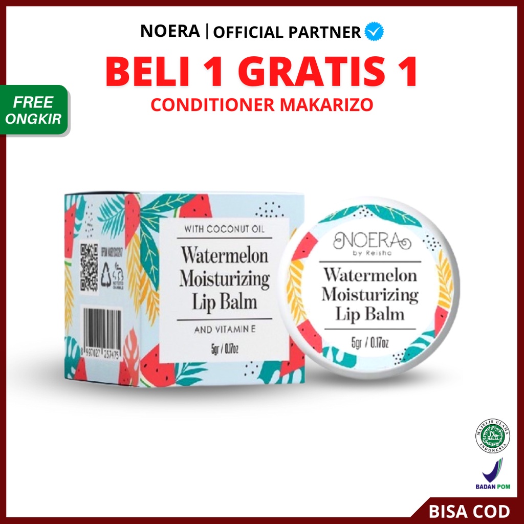 [ Agen Resmi ] Noera Watermelon Moisturizing Lip Balm - Pemerah Pencerah Pelembab Bibir BPOM