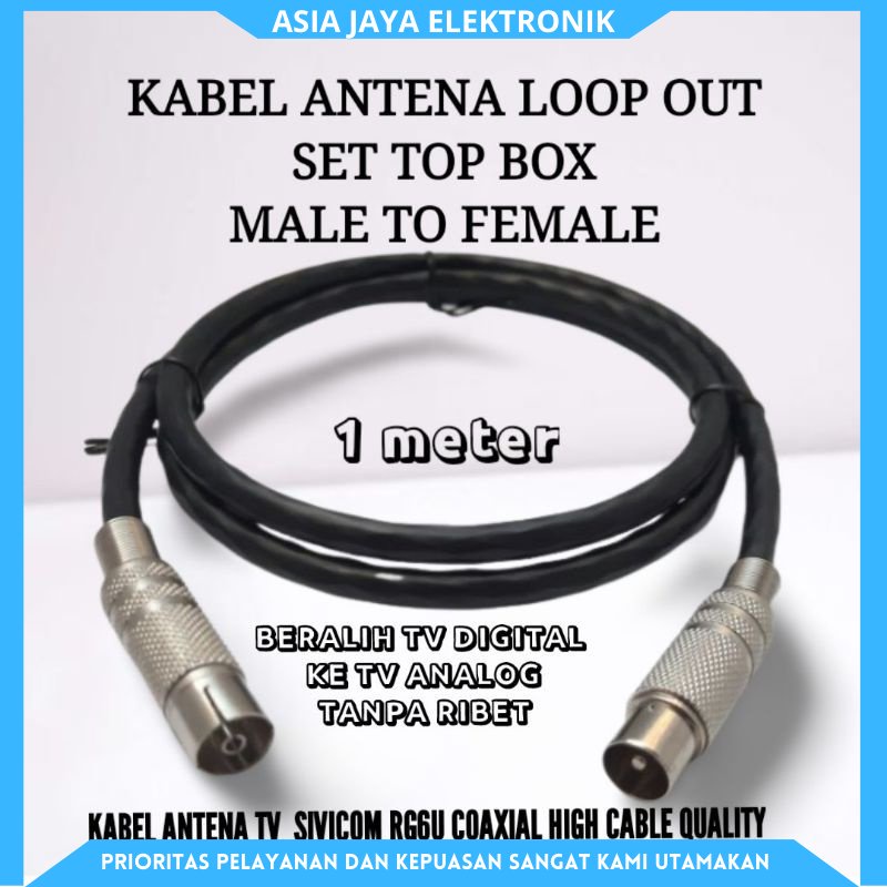 Kabel Antena Loop Out Set top box Male To Female 1-20 meter/Jumper High Cable Quality RG6