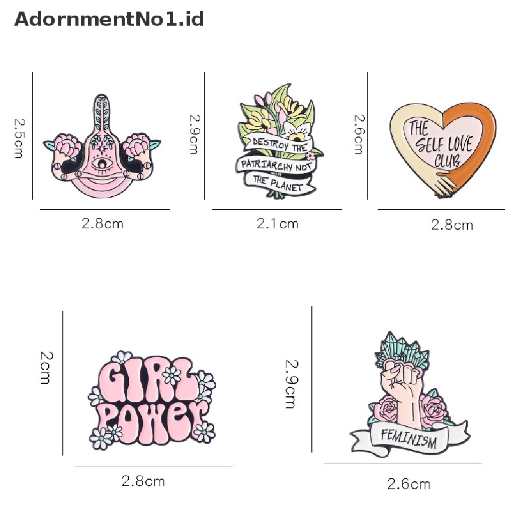 [AdornmentNo1] Gadis Power Enamel Pin Custom Self Love Club Rahim Bros Kerah Lencana Perhiasan Hadiah Untuk Wanita Teman [ID]