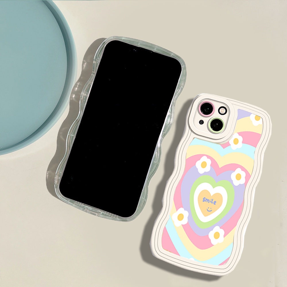 Soft Case Samsung A04e A04 A04s A03s A03 A13 A23 A22 A12 A32 A31 A02s A21s A10S A20 A52 A52s A30s A51 A71 A53 M22 M32 Jahitan Bunga Cinta Warna-Warni Fashion Energetic Cover