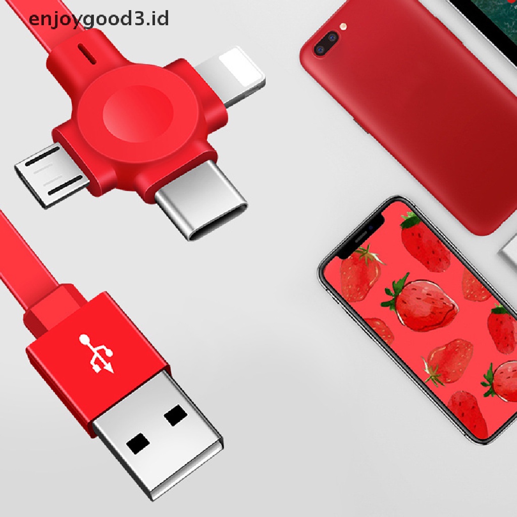 【 Rready Stock 】 3 In 1 Retractable 8 Pin / USB Type C / Micro USB Cable For iPhone14 13 Pro 1m Mobile Phone Charger Data Kable Cord With Phone Stand （ ID ）