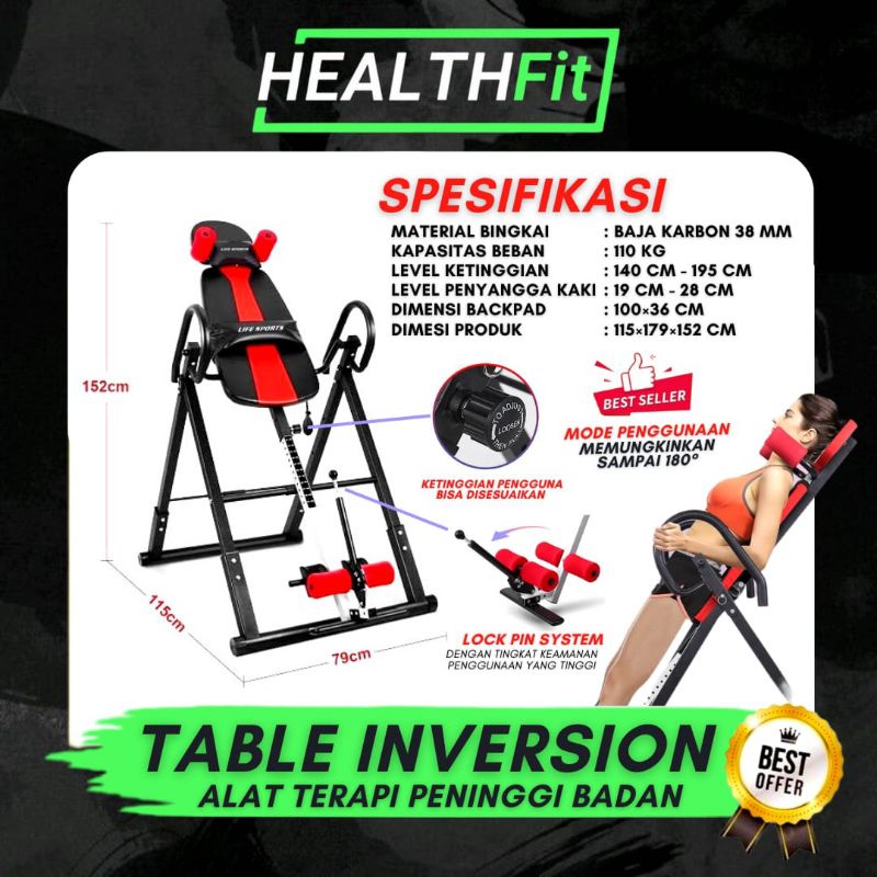 alat peninggi badan table inversion  LIFESPORTS  alat original import