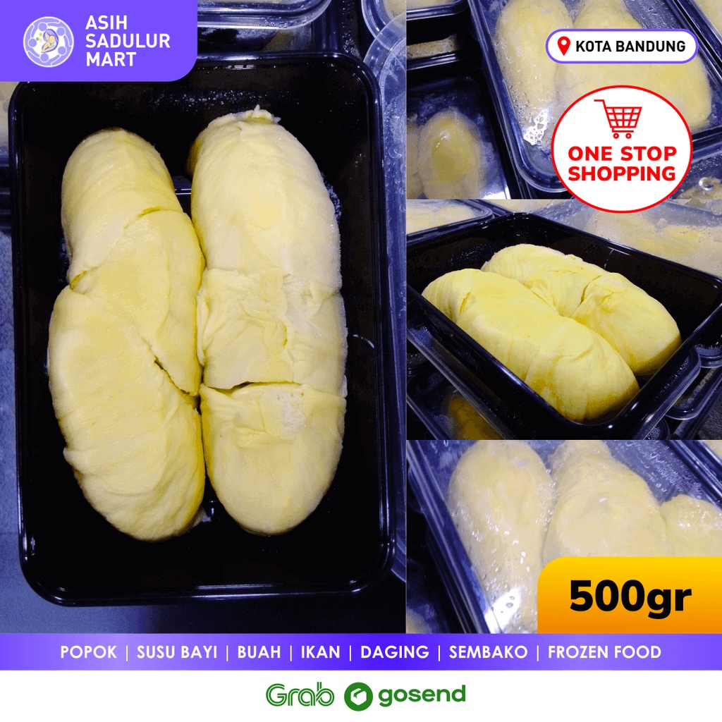 Durian Kupas Montong 500gr Bali / Parigi &amp; Sidikalang Promo Buah Duren Bandung