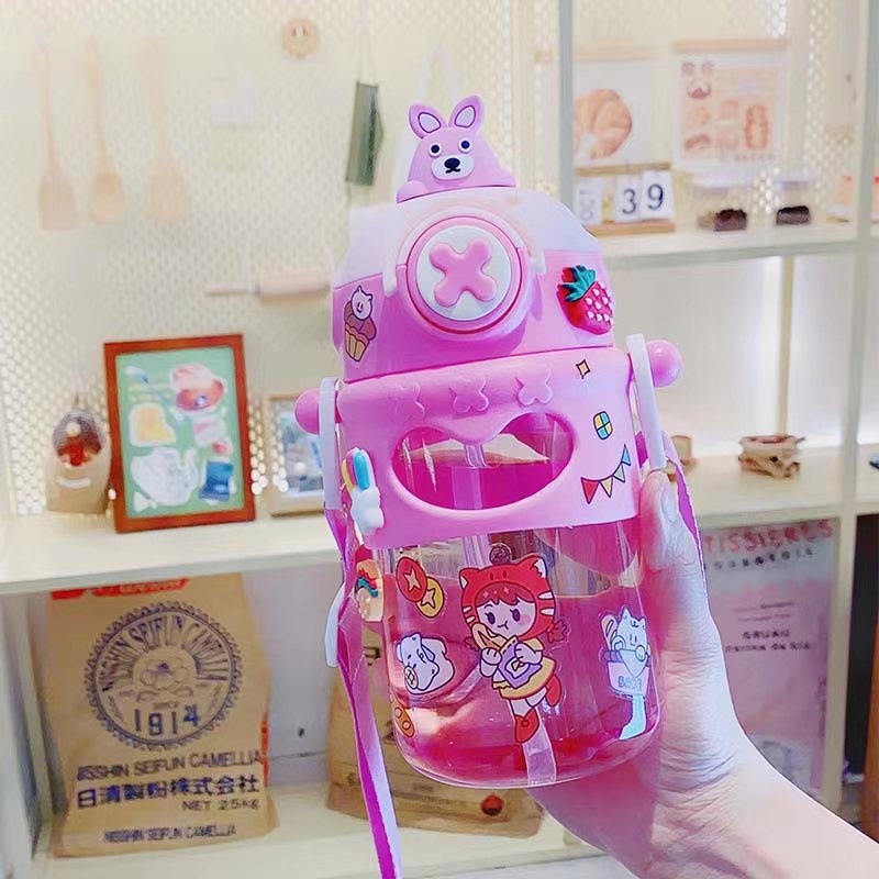 BOTOL MINUM ANAK / BABY KAPASITAS 700ML KARAKRTER LUCU BPA FREE-BEAR CV PINK 1922