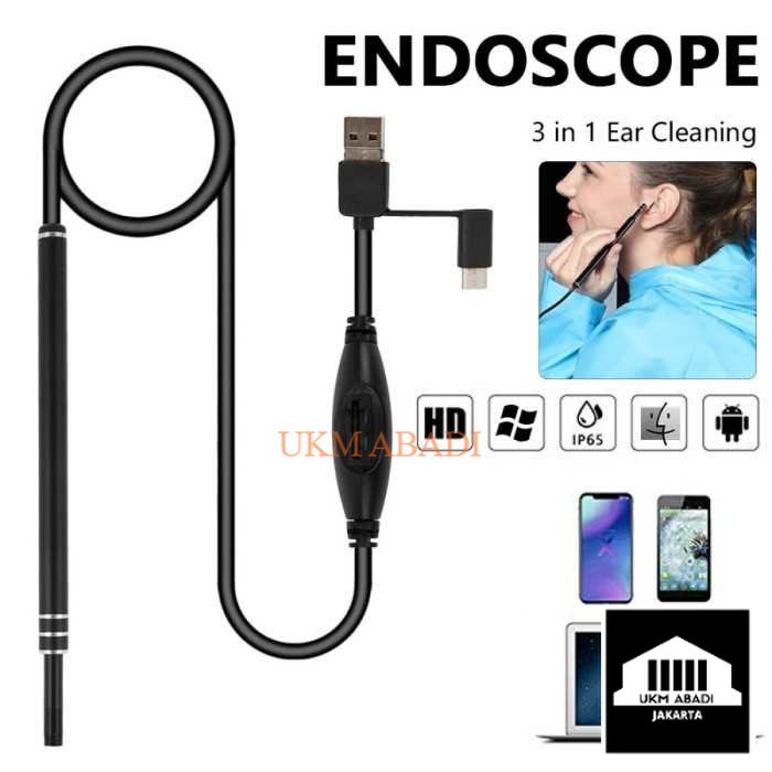 Kamera Serbaguna Endoskopi Pembersih Telinga Endoscope USB 3 in 1  i96