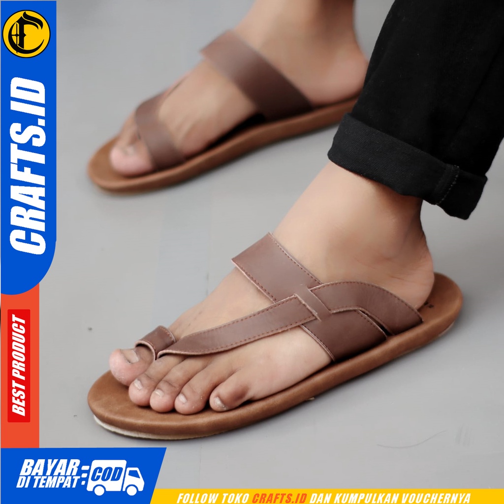 Sandal Jepit Pria Kulit Asli CRAFTS JAVIT