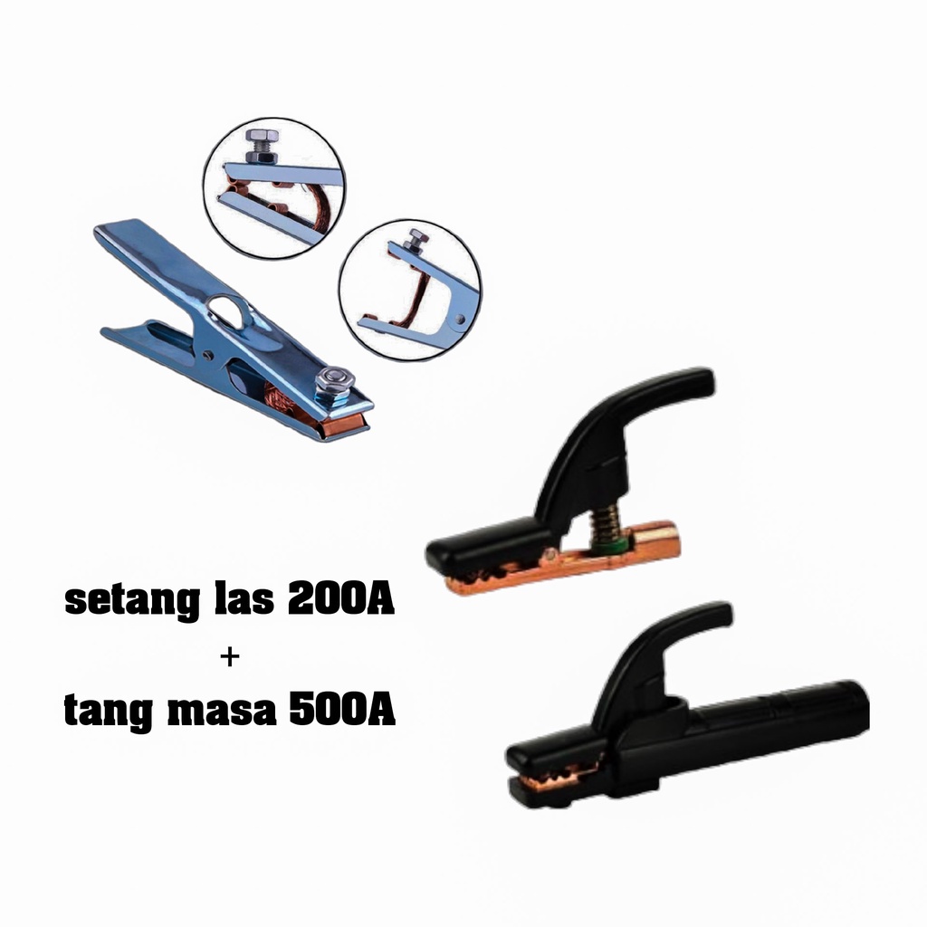 PAKET SET tang las &amp; tang masa  300A - 500A stang las listrik // PAKET 2 ITEM  stang las + tang masa untuk ukuran ada 300A dan 500A berbahan berkualitas dan tahan panas!!