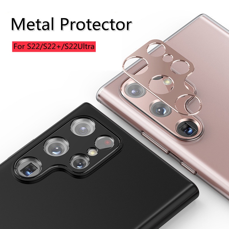 Kamera Ring Metal Untuk Samsung Galaxy S22 Ultra Plus S22+Lens Protection Case Di Sansung S23+S22 Ultra Pelindung Layar Kamera