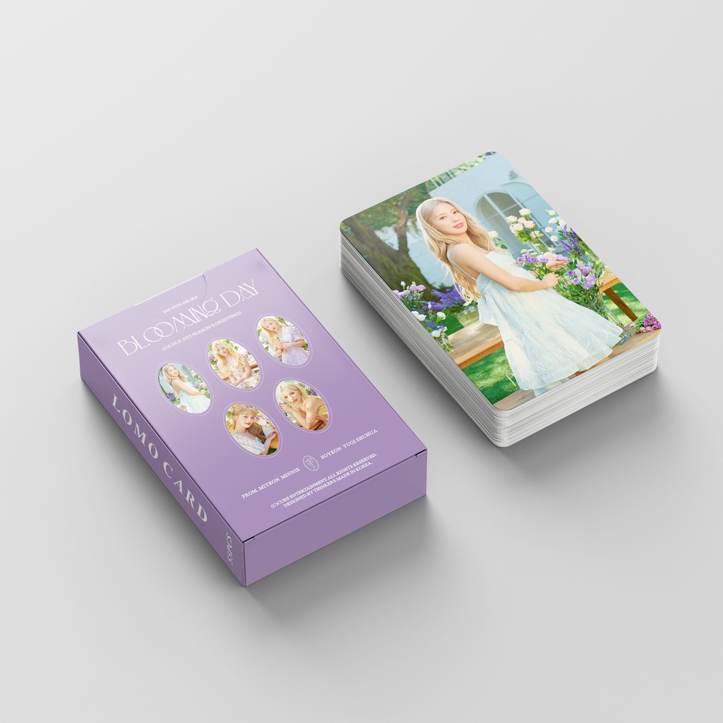 55pcs / box (G) I-DLE 2023 Season's Greetings Photocards MINNIE YUQI SHUHUA SOYEON MIYEON Lomo Cards Blooming Day Kpop Postcards READY STOCK