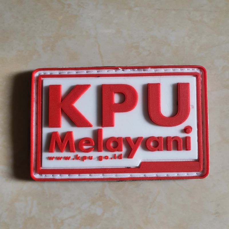 patch rubber logo kpu melayani / komisi pemilihan umum / pemilu / tempelan emblem karet velcro