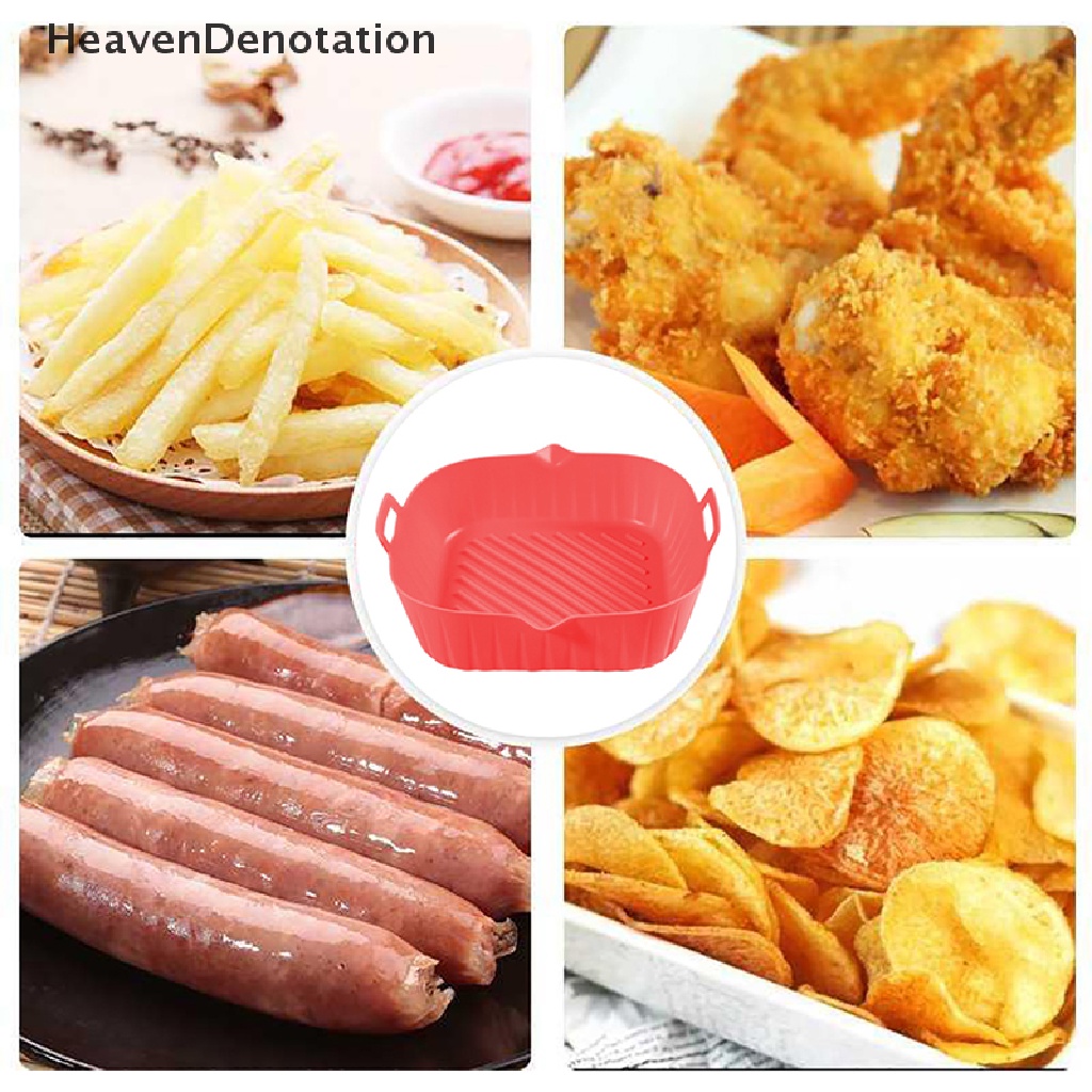 [HeavenDenotation] 1pcs Air Fryer Silicone Pot Air Fryer Basket Liner Anti Lengket Oven Baking Tray HDV