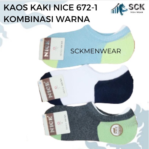 Kaos Kaki Pria NICE 672-1 Tumit POLOS / Kaus Kaki Invisible Socks Bawah Mata Kaki Cowok - sckmenwear GROSIR