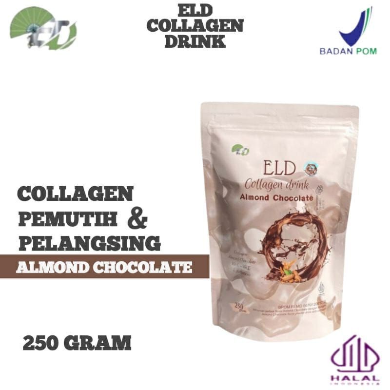 ELD Collagen Drink Rasa Almond Chocolate 250 gram / minuman pelangsing dan pemutih badan