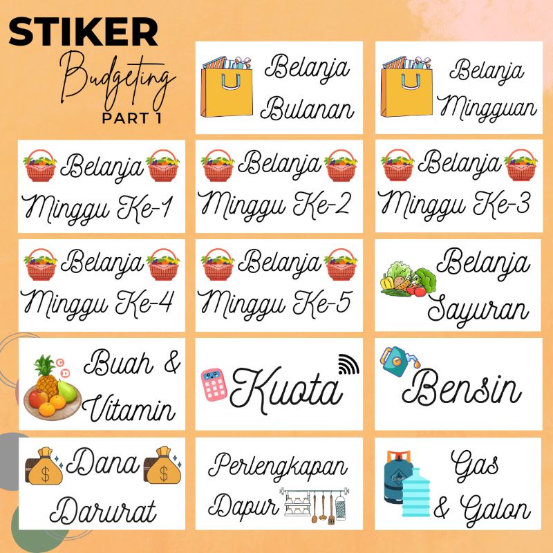 Stiker Budgeting Stiker Pengatur Keuangan Bulanan Stiker Wallet Organizer