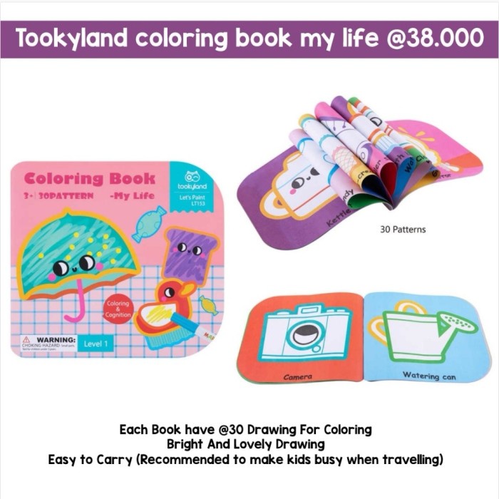 

Tookyland Coloring Book Animals My Life Go Outside Buku Mewarna Anak