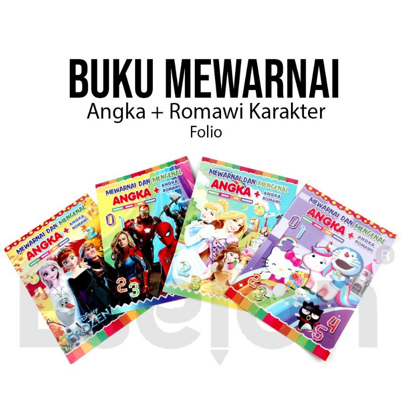 buku mewarnai + menulis angka