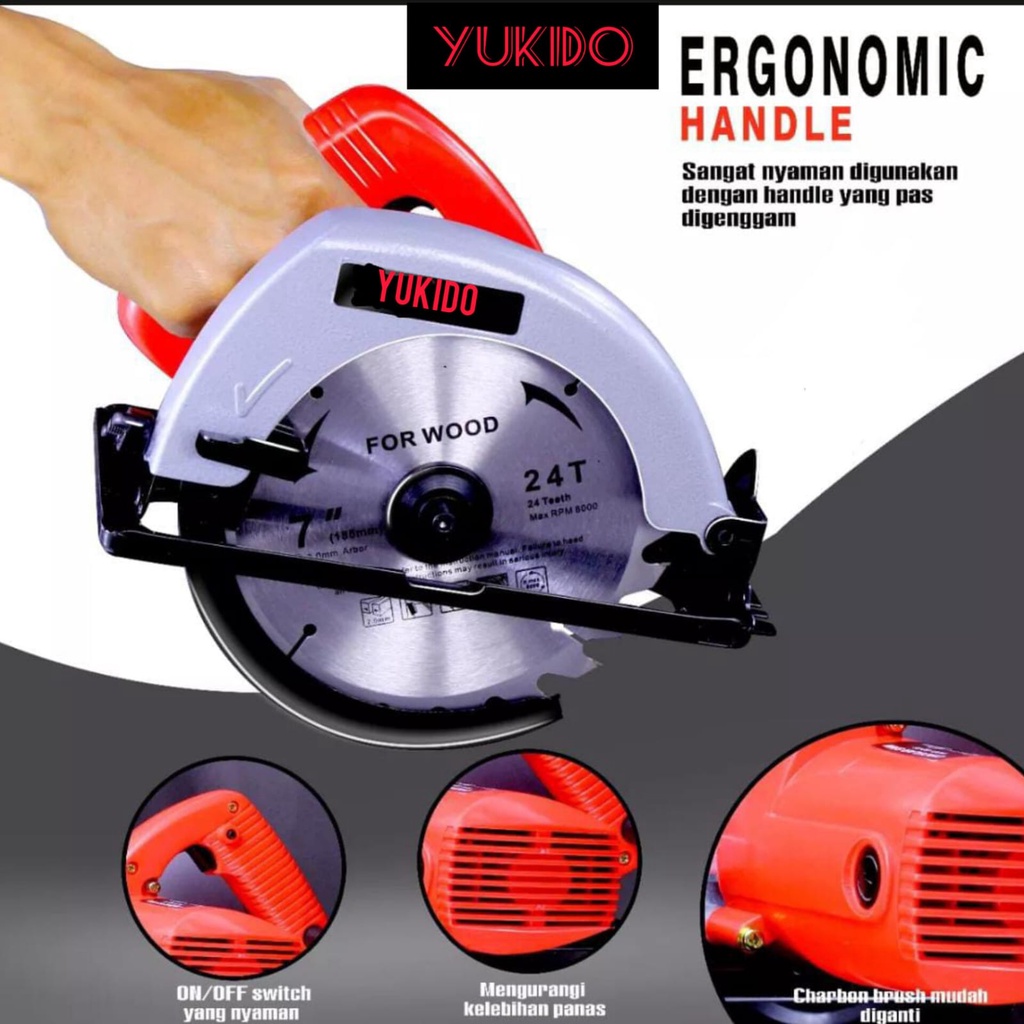 MURAH BANGET!!100% DISKON TERBESAR YUKIDO/JLD Mesin Potong Kayu Circular Saw Spt Ryu modern bosch maktec Ryota